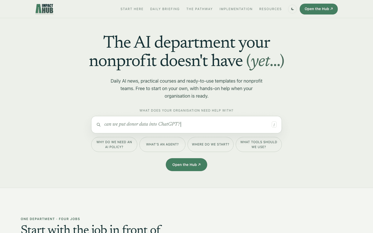 AI Impact Hub website